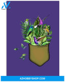 hummingbird flower pocket poster