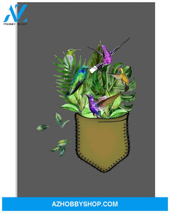 hummingbird flower pocket poster