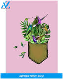 hummingbird flower pocket poster