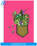 hummingbird flower pocket poster