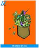 hummingbird flower pocket poster
