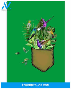 hummingbird flower pocket poster