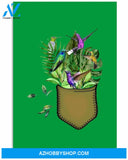 hummingbird flower pocket poster