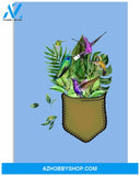 hummingbird flower pocket poster