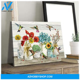 Hummingbird Flower Wall Art Canvas