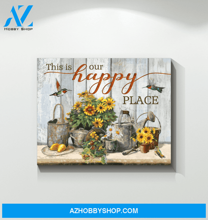 Hummingbird Garden Premium Wall Art Canvas - This Is Our Happy Place Premium Canvas