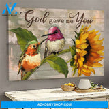 Hummingbird - God gave me you Jesus Landscape Canvas Print - Wall Art