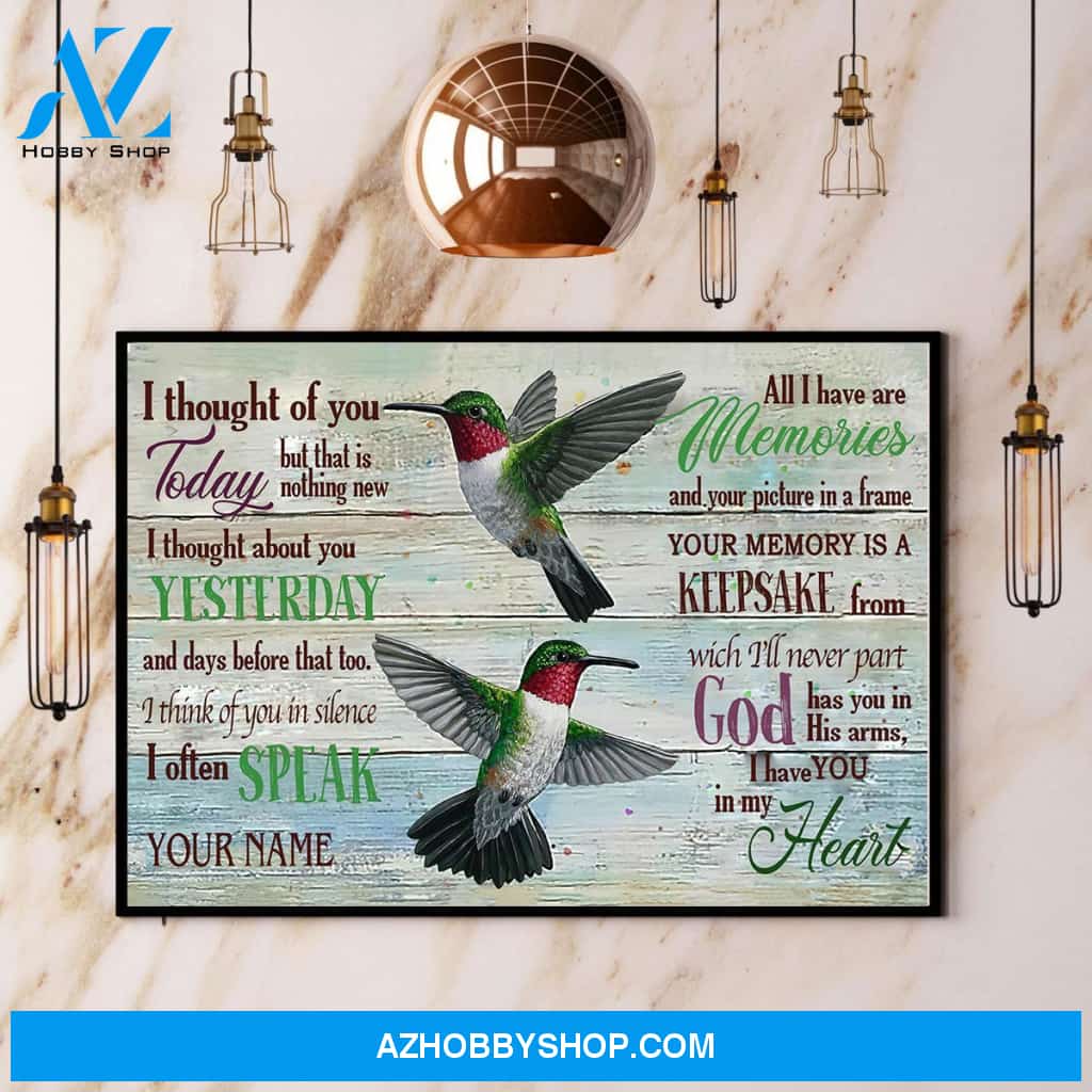Hummingbird God Has You In His Arms I Have You In My Heart Canvas And Poster, Wall Decor Visual Art