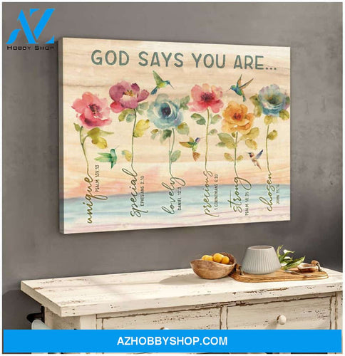 Hummingbird God Says Canvas Wall Art, Wall Decor Visual Art