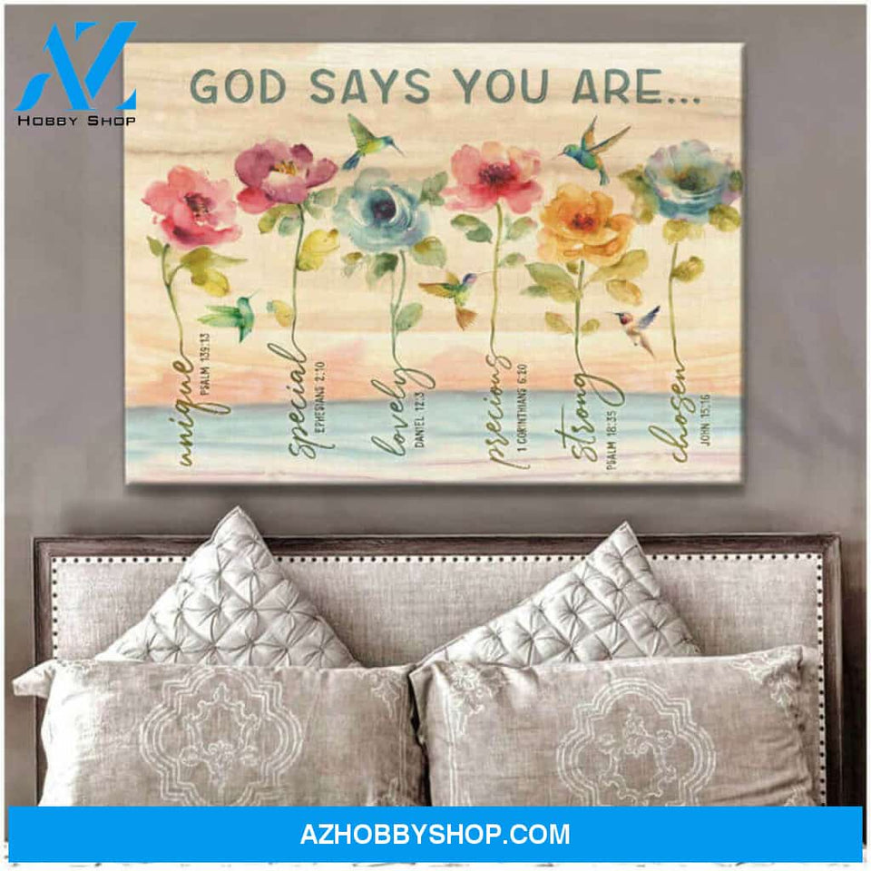 Hummingbird God Says Canvas Wall Art Decor, gifts for hummingbird lovers canvas