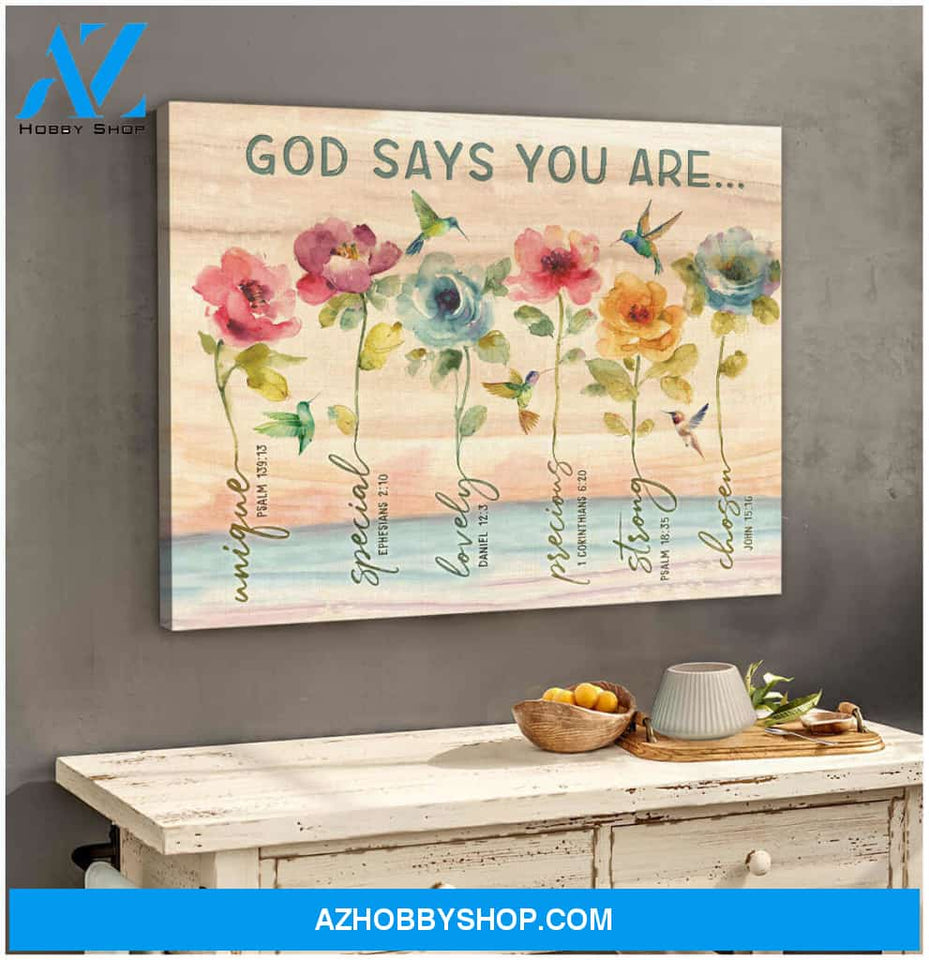 Hummingbird God Says Canvas Wall Art Decor