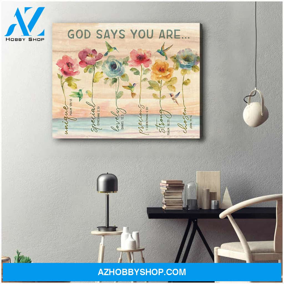 Hummingbird God Says Canvas Wall Art Decor