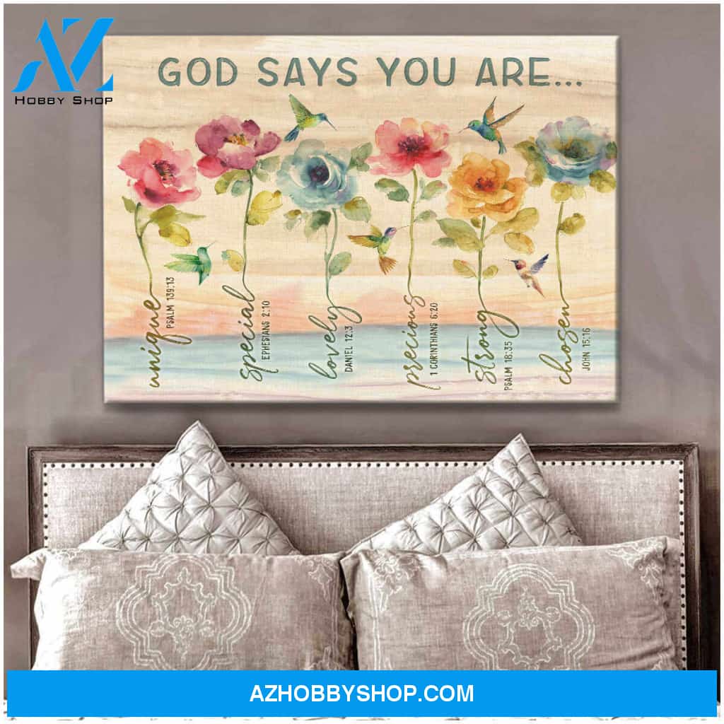 Hummingbird God Says Canvas Wall Art Decor