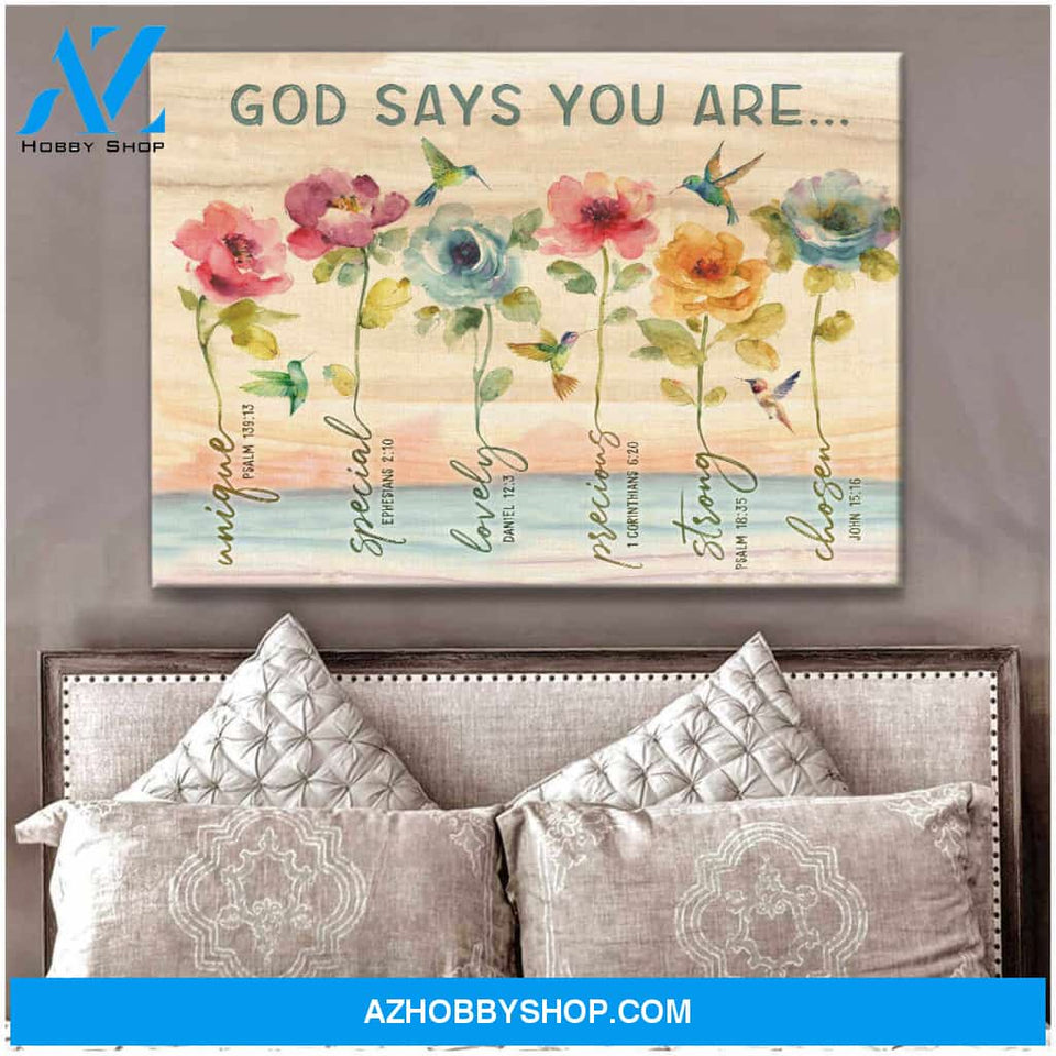 Hummingbird God Says Canvas Wall Art Decor