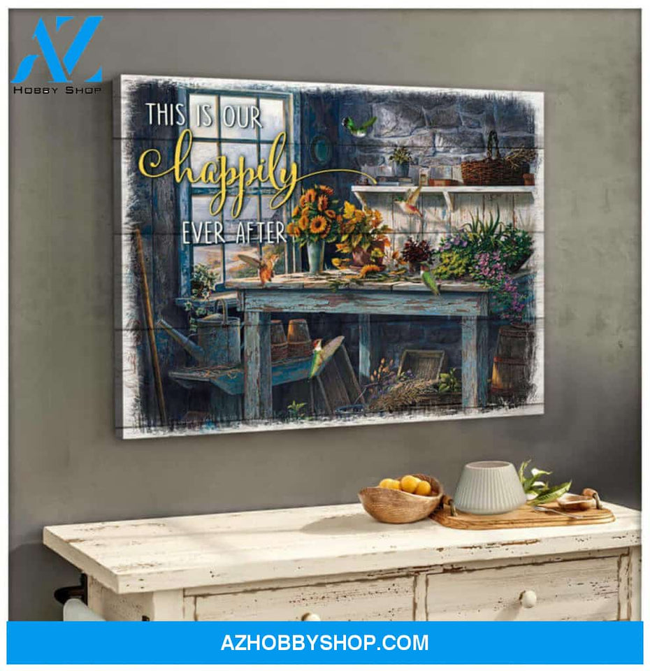 Hummingbird Happily Premium Canvas Wall Art