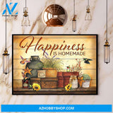 Hummingbird Happiness Is Homemade Canvas And Poster, Wall Decor Visual Art 1