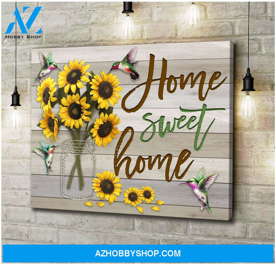 Hummingbird Home Sweet Home Canvas Wall Art