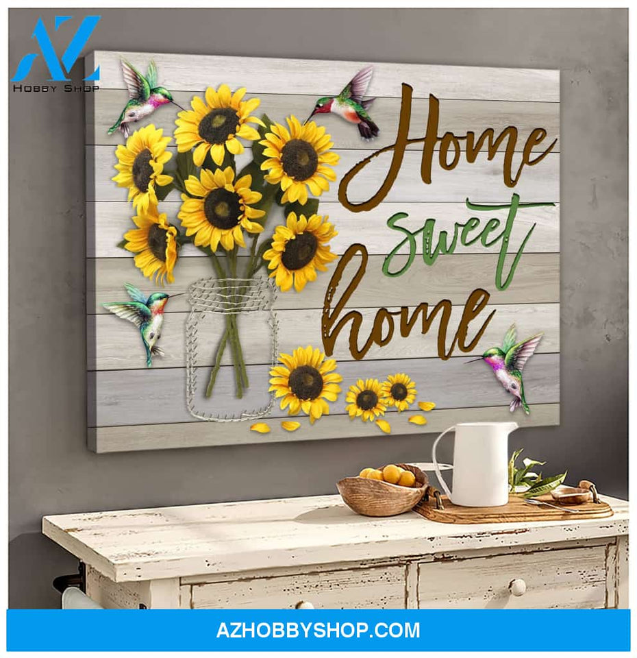 Hummingbird Home Sweet Home Canvas Wall Art