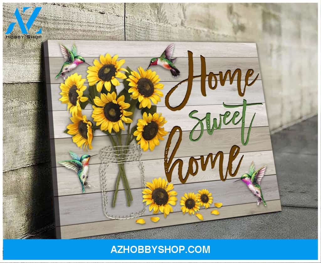 Hummingbird Home Sweet Home Canvas Wall Art