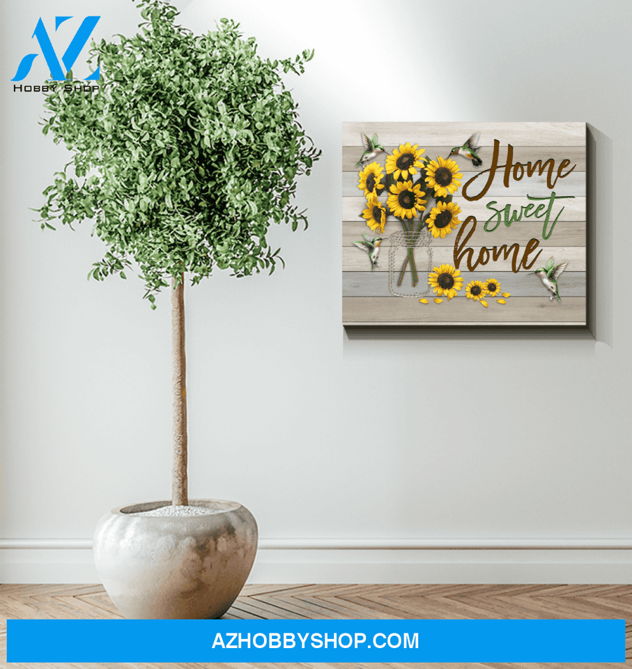 Hummingbird Home Sweet Home Canvas Wall Art