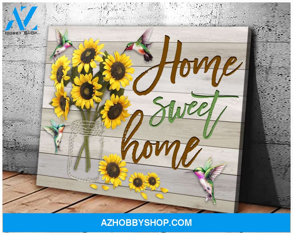 Hummingbird Home Sweet Home Canvas Wall Art