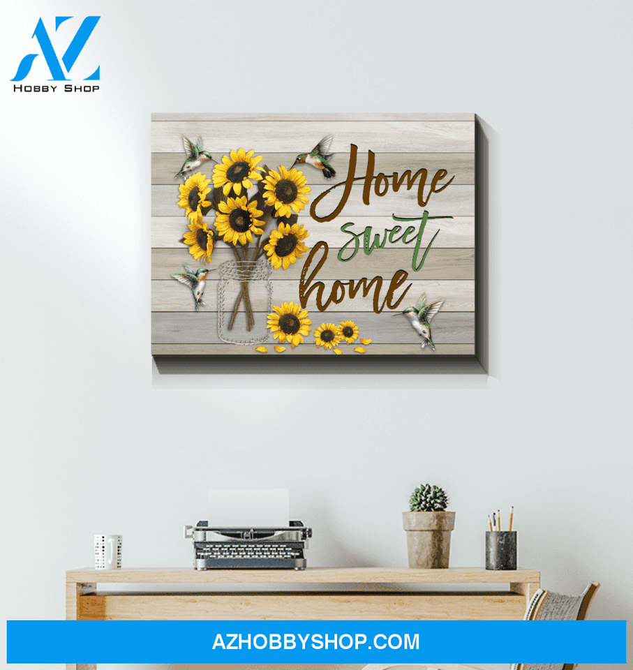 Hummingbird Home Sweet Home Canvas Wall Art