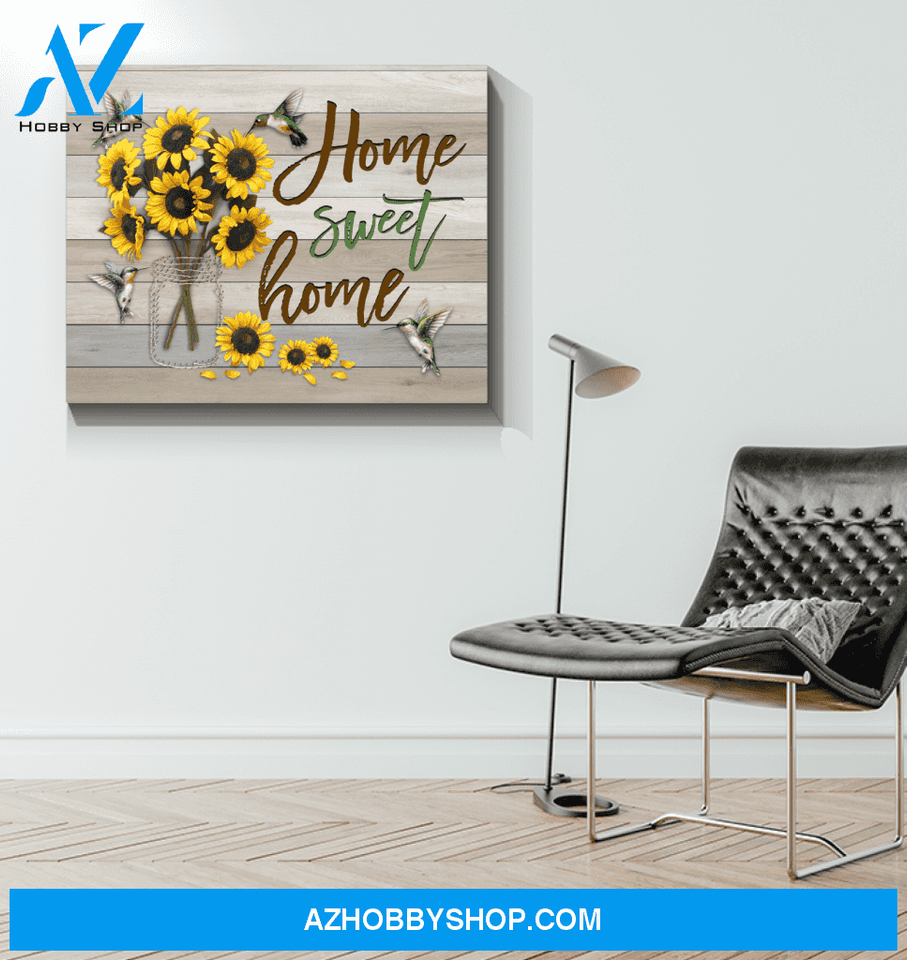 Hummingbird Home Sweet Home Canvas Wall Art
