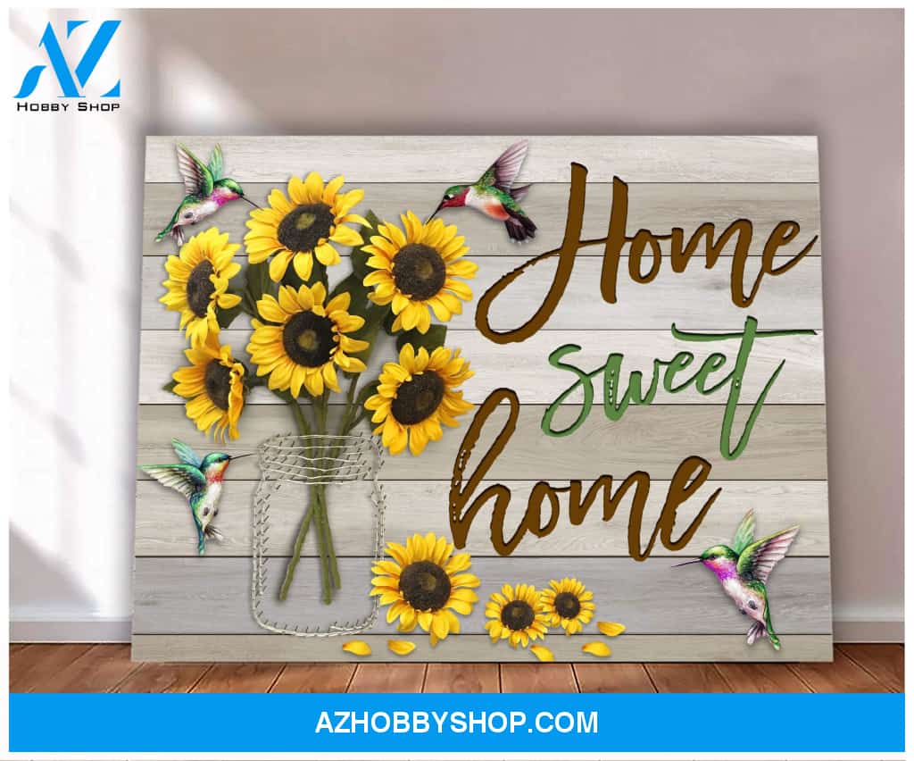 Hummingbird Home Sweet Home Canvas Wall Art