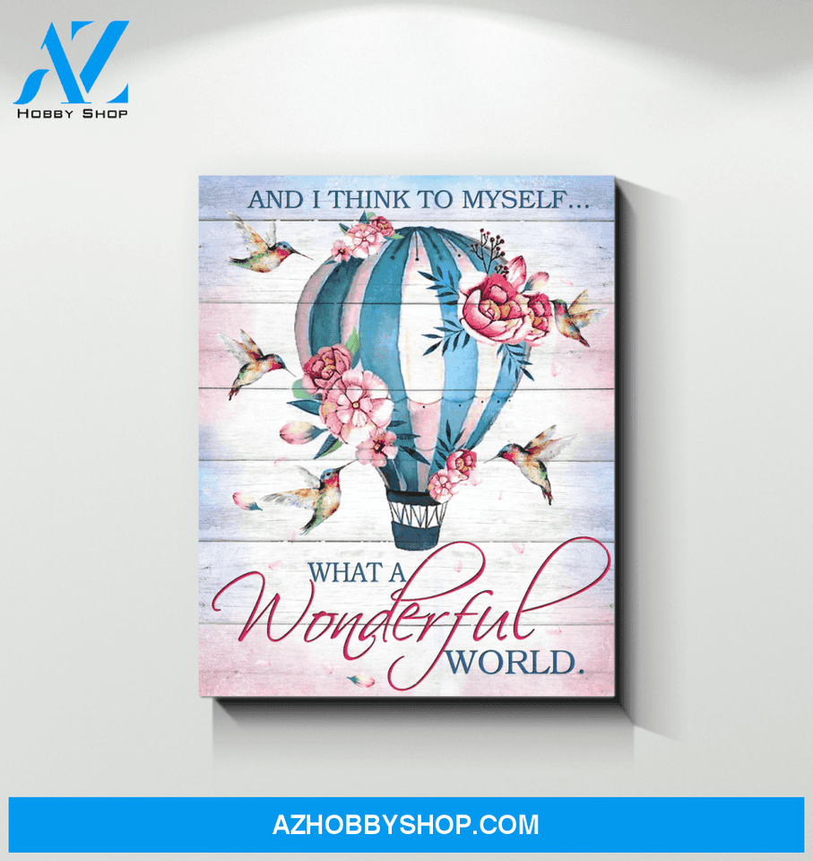 Hummingbird Hot Air Balloon Premium Wall Art Canvas