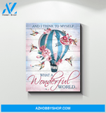 Hummingbird Hot Air Balloon Premium Wall Art Canvas