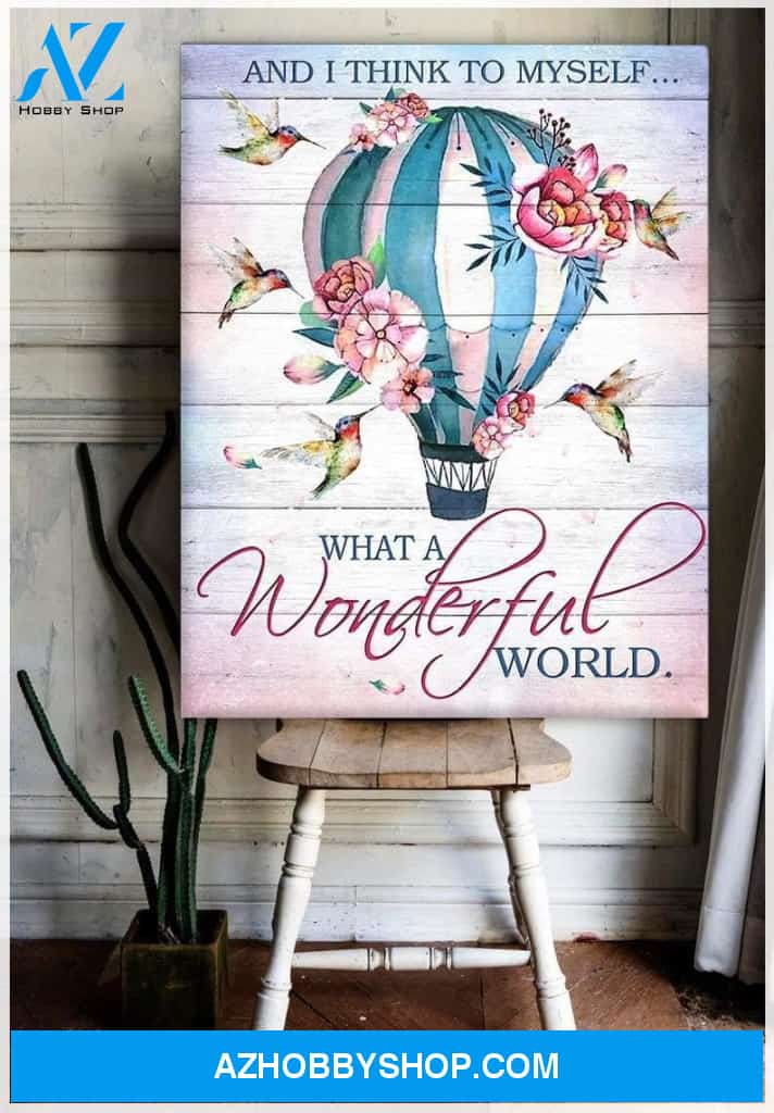 Hummingbird Hot Air Balloon Premium Wall Art Canvas