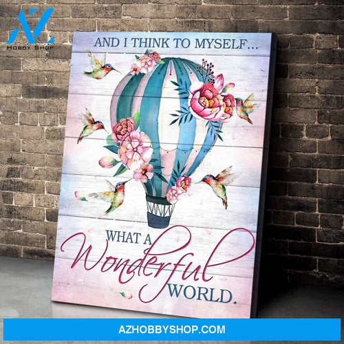 Hummingbird Hot Air Balloon Premium Wall Art Canvas