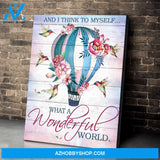 Hummingbird Hot Air Balloon Premium Wall Art Canvas