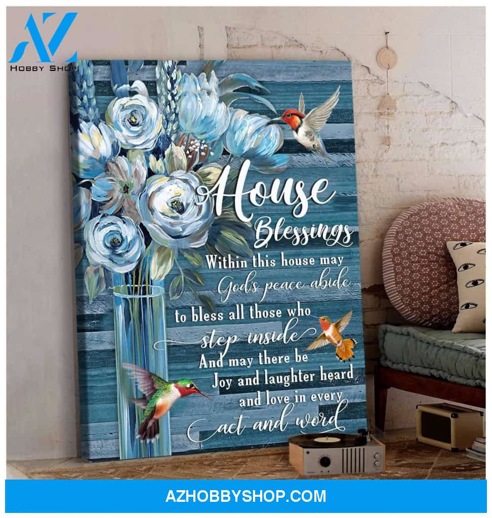 Hummingbird House Blessings Canvas Wall Art
