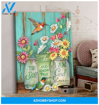 Hummingbird I Am God Canvas Wall Art
