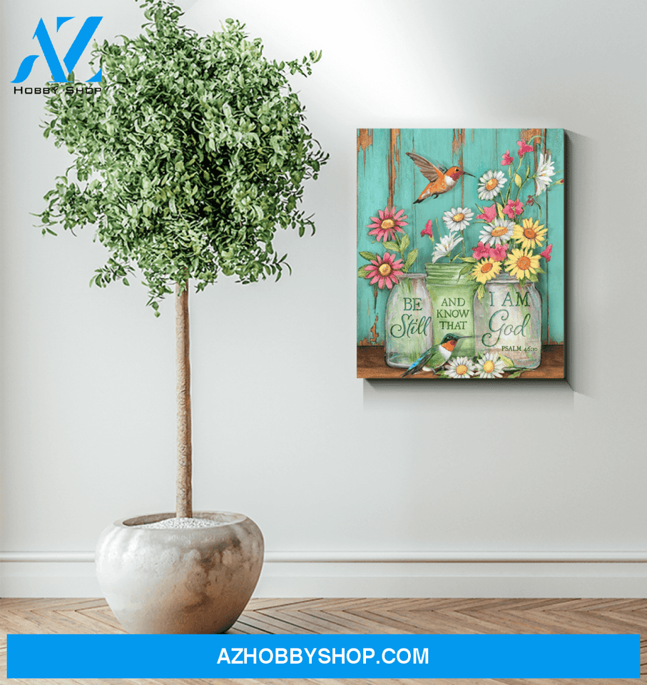 Hummingbird I Am God Canvas Wall Art