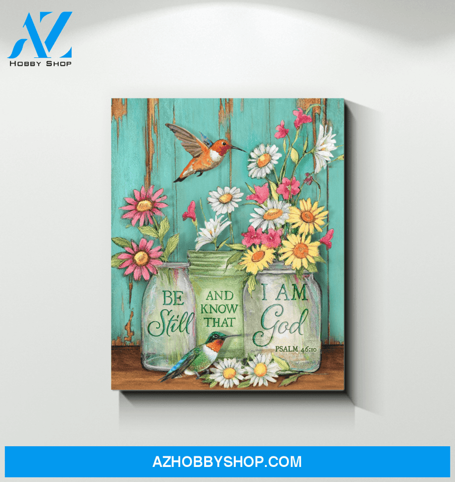 Hummingbird I Am God Canvas Wall Art