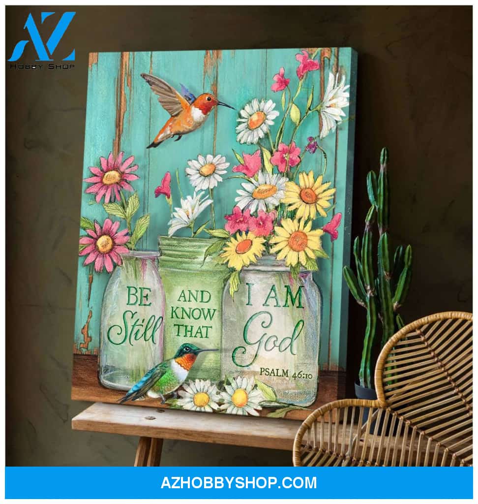 Hummingbird I Am God Canvas Wall Art