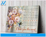 Hummingbird I Love You The Most Canvas Wall Art