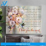 Hummingbird I Love You The Most Canvas Wall Art