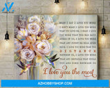 Hummingbird I Love You The Most Canvas Wall Art