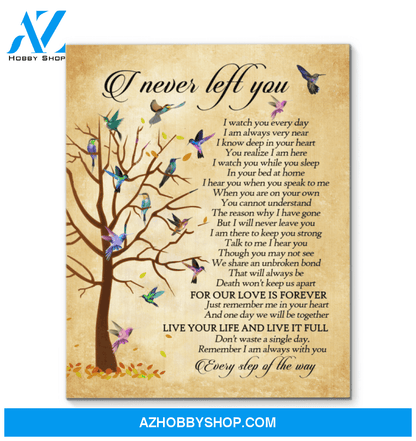 Hummingbird I Never Left You Canvas Wall Art