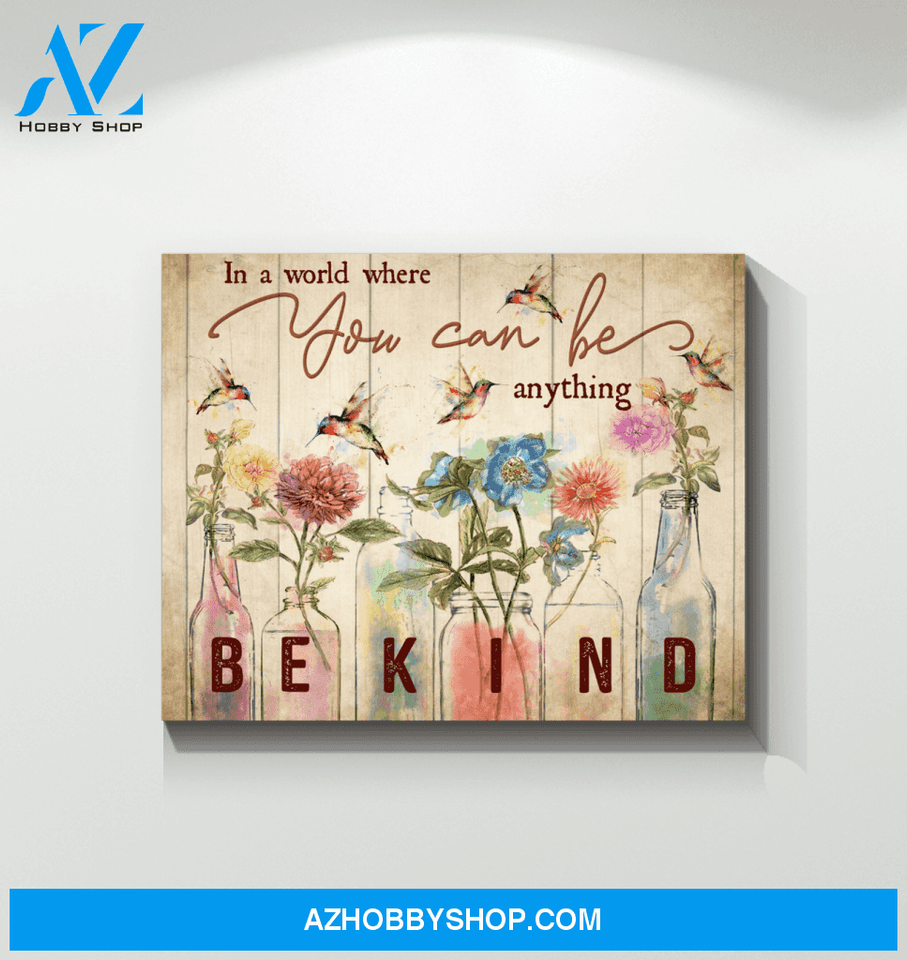 Hummingbird In A World Canvas Wall Art