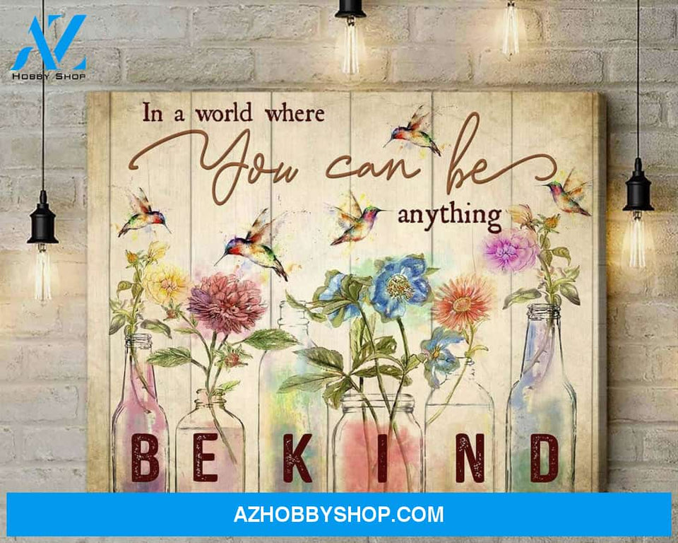 Hummingbird In A World Canvas Wall Art