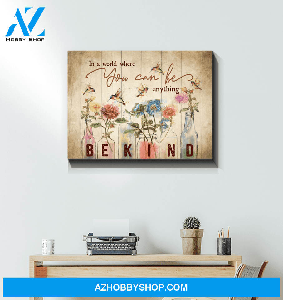 Hummingbird In A World Canvas Wall Art