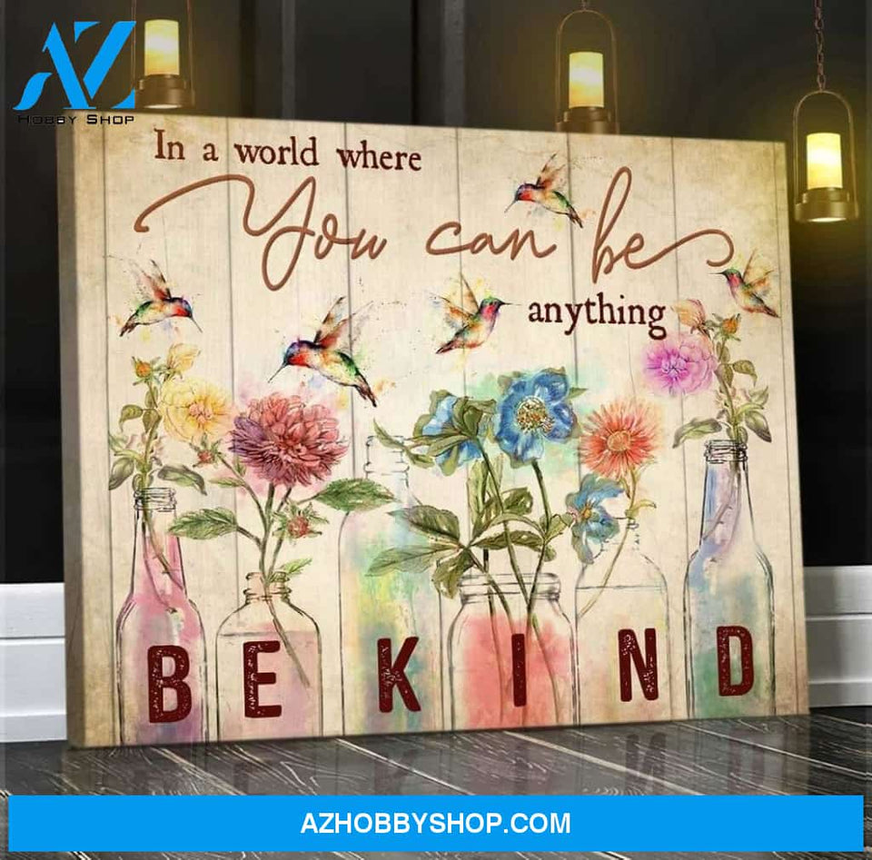 Hummingbird In A World Canvas Wall Art