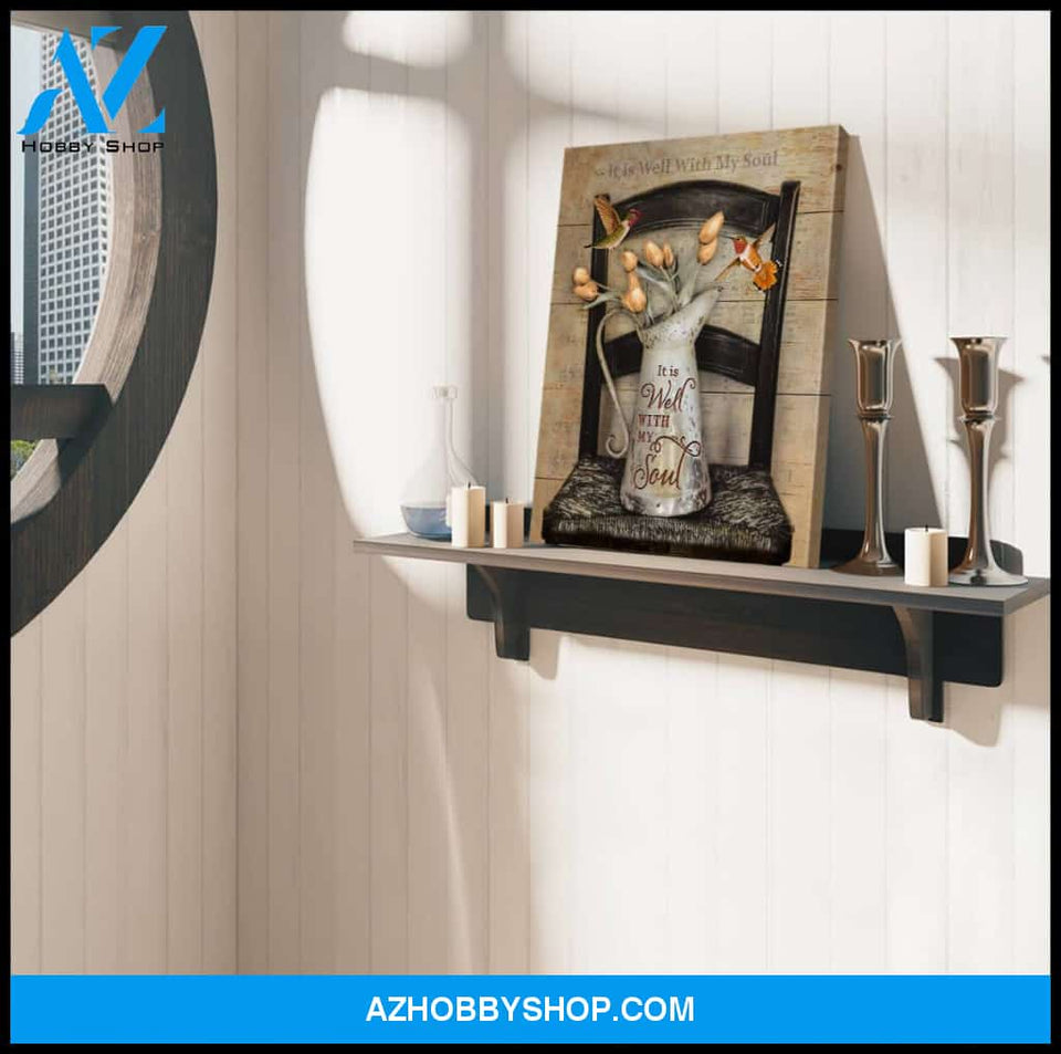 Hummingbird It Is Well With My Soul Canvas Wall Art