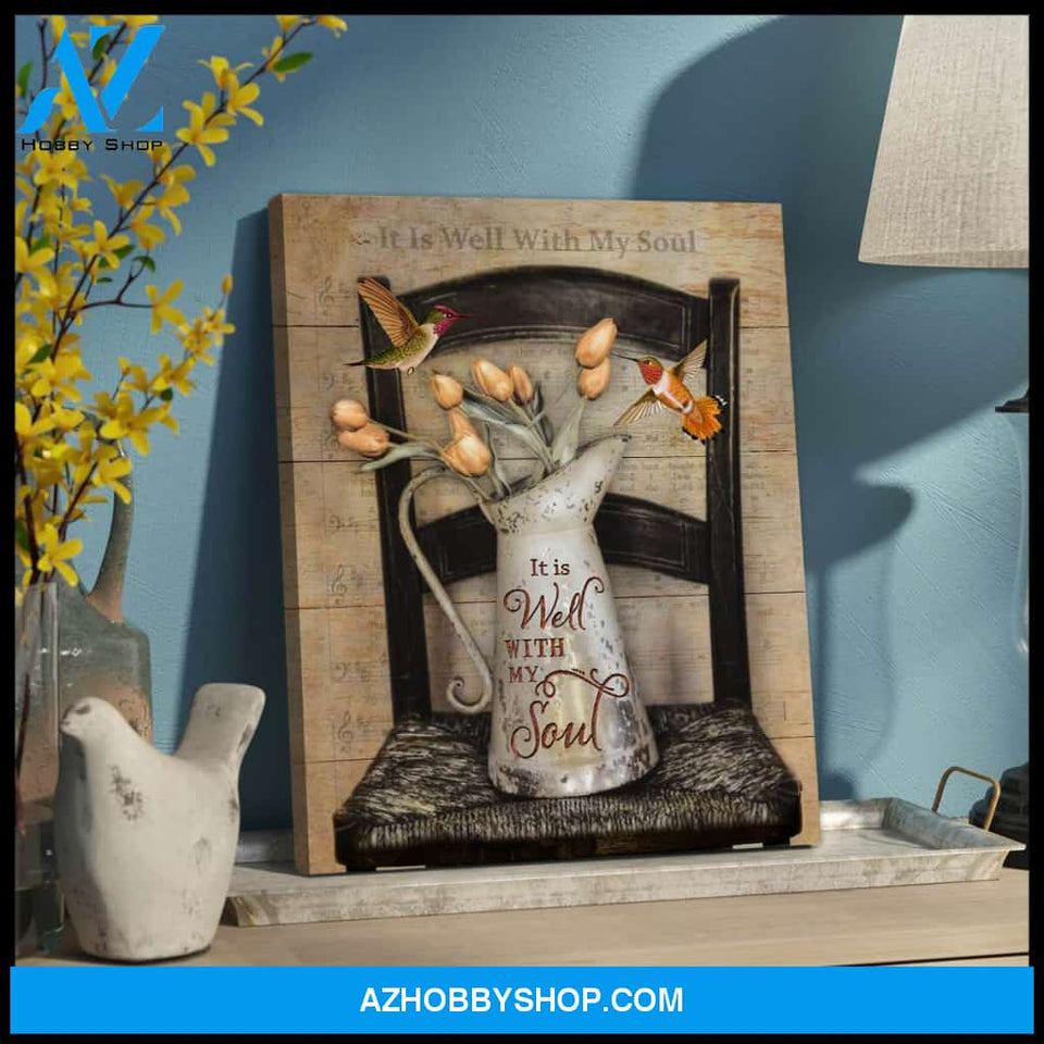 Hummingbird It Is Well With My Soul Canvas Wall Art