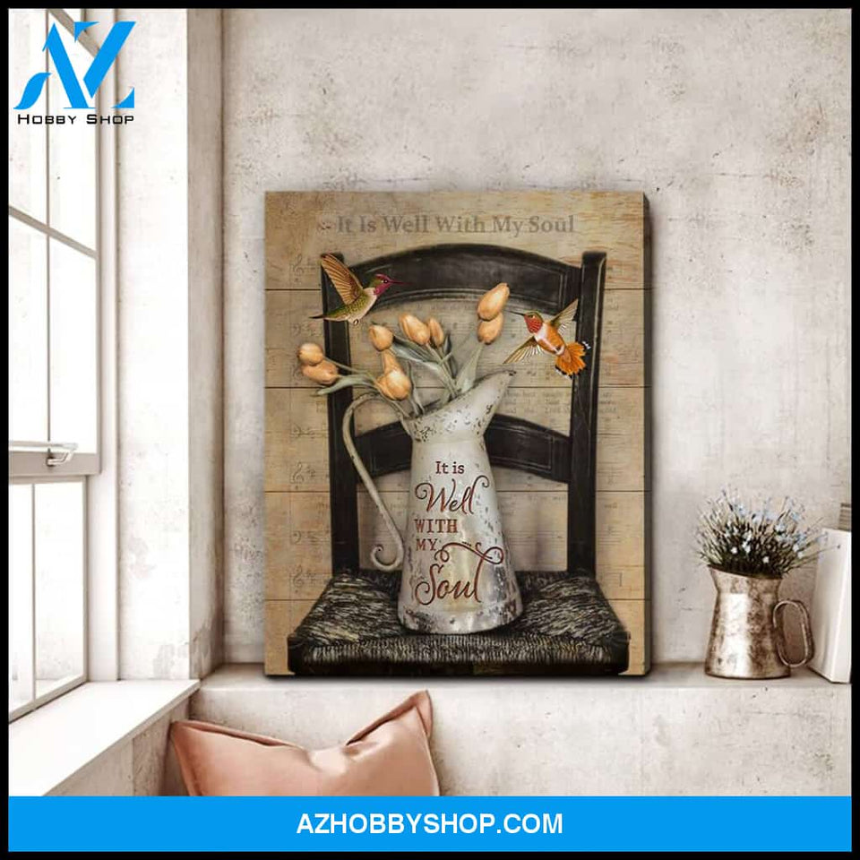 Hummingbird It Is Well With My Soul Canvas Wall Art