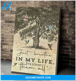 Hummingbird Just Breathe In My Life Canvas Wall Art